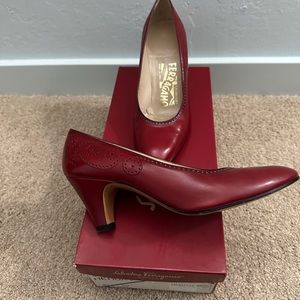 Salvatore Ferragamo Red Leather Pumps